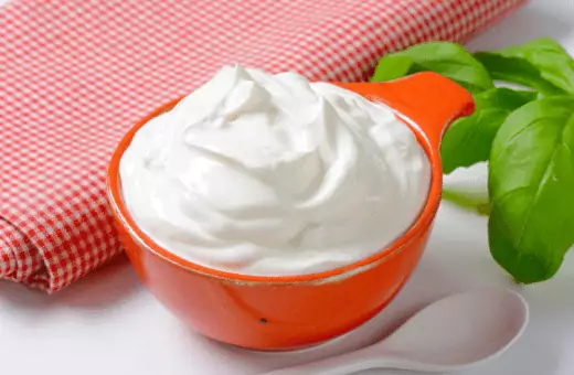 Creme fraiche, a type of cream that has a similar consistency to yogurt and can also be used in recipes that call for yogurt. 