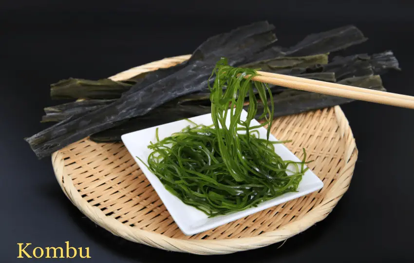 Kombu is an edible seaweed that comes from the brown algae family.
