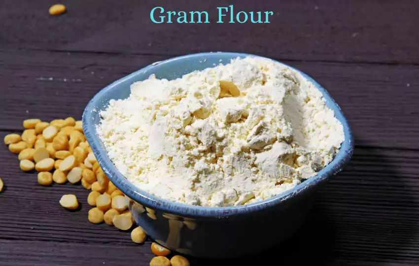 gram flour is made of ground chickpeas, also called grams or besan
