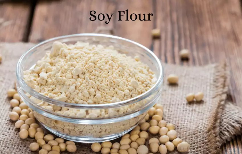 soya flour is made from ground soybeans. It has a nutty, soil-like flavor and is high in protein, fiber, and iron. 
