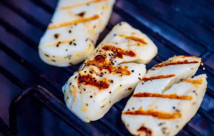 Halloumi cheese has a slightly salty taste and a firm, chewy texture. 