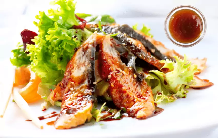 Unagi sauce is made from soy sauce, mirin, and sugar. It has a unique flavor and sweetness, used in many Japanese dishes.