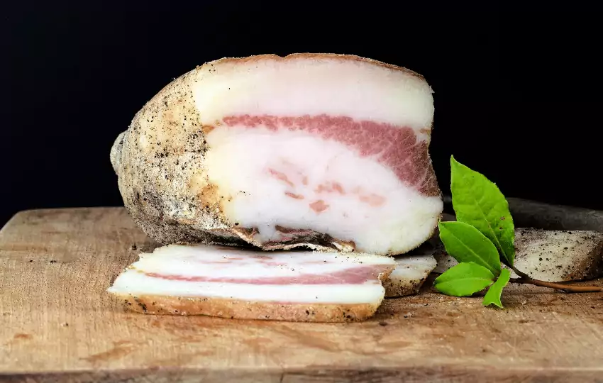 guanciale is an italian cured meat product produced from pork jowl or cheek
