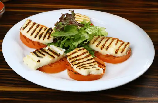 halloumi is a semi hard cheese with high fat content