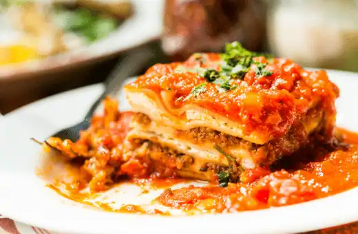 lasagna is a popular cheesy dish