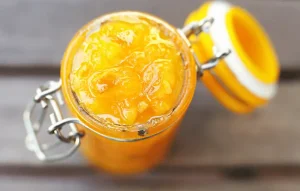 orange marmalade is a type of fruit preserve made from orange juice and sugar