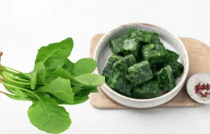 you can substitute fresh spinach for frozen and vice versa