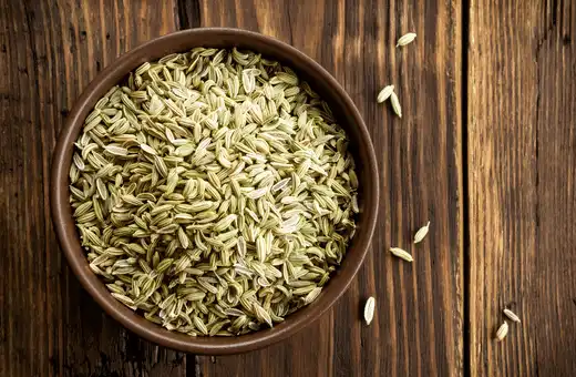 Fennel seeds have a similar flavor, making them a good substitute for carom seeds.
