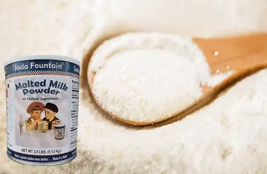 Malted milk powder is a powdered mix of nonfat or low-fat dried milk, malted barley flour (or malt extract), and corn syrup solids.