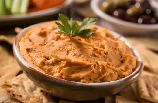 roasted red pepper hummus is good substitute for smoky red pepper crema